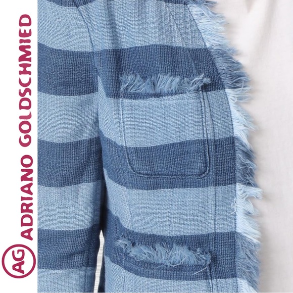 AG Adriano Goldschmied Women Capucine Jacket Piscine Stripe Washed Indigo/Small - Picture 8 of 10